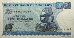 2 Dollars SIMBABWE  1983 P.01b fVZ