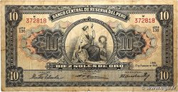 10 Soles PÉROU  1955 P.071 TB