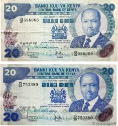 20 Shillings Lot KENYA  1981 P.21a TB+