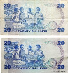 20 Shillings Lot KENYA  1981 P.21a TB+