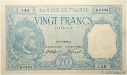 20 Francs BAYARD FRANCE  1919 F.11.04