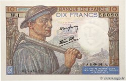 10 Francs MINEUR FRANCE  1941 F.08.01