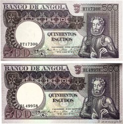 500 Escudos Lot ANGOLA  1973 P.107 SUP