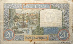 20 Francs TRAVAIL ET SCIENCE FRANCE  1940 F.12.09 TB