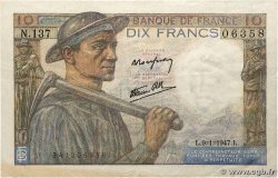 10 Francs MINEUR FRANCE  1947 F.08.17