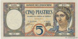 5 Piastres INDOCHINE FRANÇAISE  1927 P.049b SUP+