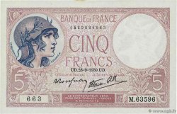 5 Francs FEMME CASQUÉE modifié FRANCIA  1939 F.04.10 q.FDC