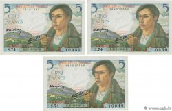 5 Francs BERGER Consécutifs FRANCIA  1943 F.05.04 FDC