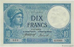10 Francs MINERVE FRANCIA  1918 F.06.03 AU