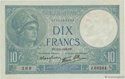 10 Francs MINERVE modifié FRANCIA  1939 F.07.01 q.FDC