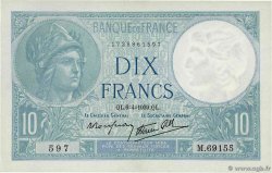 10 Francs MINERVE modifié FRANCIA  1939 F.07.02 q.FDC