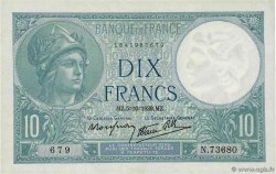 10 Francs MINERVE modifié FRANCIA  1939 F.07.10 FDC