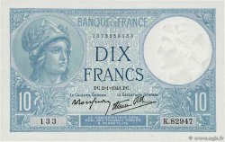 10 Francs MINERVE modifié FRANCIA  1941 F.07.26 FDC
