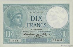 10 Francs MINERVE modifié FRANCIA  1941 F.07.28 AU+