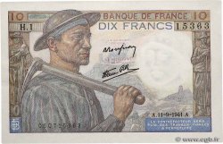 10 Francs MINEUR FRANCE  1941 F.08.01