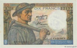 10 Francs MINEUR FRANCIA  1947 F.08.19 FDC