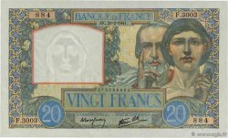 20 Francs TRAVAIL ET SCIENCE FRANCIA  1941 F.12.12 SPL+