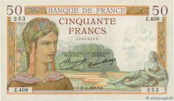 50 Francs CÉRÈS FRANCIA  1935 F.17.04 SPL+