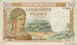 50 Francs CÉRÈS FRANCIA  1936 F.17.22 MB