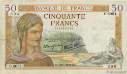50 Francs CÉRÈS modifié FRANCIA  1938 F.18.12 BB
