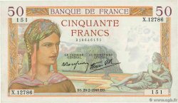 50 Francs CÉRÈS modifié FRANCIA  1940 F.18.40 SPL