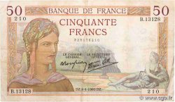 50 Francs CÉRÈS modifié FRANCE  1940 F.18.42