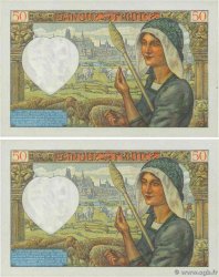 50 Francs JACQUES CŒUR Consécutifs FRANCIA  1941 F.19.05 FDC