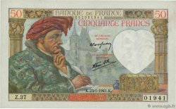 50 Francs JACQUES CŒUR FRANCE  1941 F.19.05 XF+