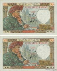50 Francs JACQUES CŒUR Consécutifs FRANCE  1941 F.19.12 pr.NEUF