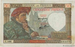 50 Francs JACQUES CŒUR FRANCIA  1942 F.19.19 BB
