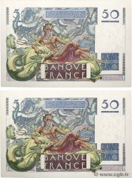 50 Francs LE VERRIER Consécutifs FRANCIA  1946 F.20.05 FDC