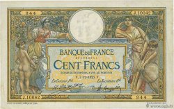 100 Francs LUC OLIVIER MERSON grands cartouches FRANCIA  1923 F.24.01 MB