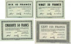 10 à 100 Francs Lot FRANCE regionalismo e varie Mulhouse 1940 BU.50 à 53 q.FDC