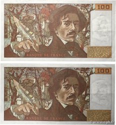 100 Francs DELACROIX modifié Lot FRANCE  1981 F.69.05 TTB+