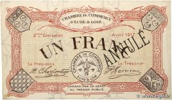 1 Franc Annulé FRANCE régionalisme et divers Chartres 1917 JP.045.08