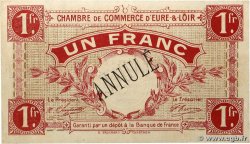 1 Franc Annulé FRANCE régionalisme et divers Chartres 1915 JP.045.04 SUP+