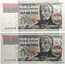 100000 Pesos Lot ARGENTINE  1976 P.308a/b NEUF