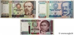 100000, 500000 et 1000000 Intis Lot PÉROU  1980 P.145, P.147 et P.148 NEUF