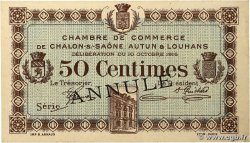 50 Centimes Annulé FRANCE régionalisme et divers Châlon-Sur-Saône, Autun et Louhans 1916 JP.042.09 SPL