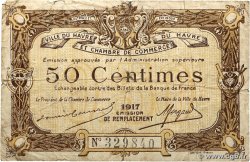 50 Centimes FRANCE régionalisme et divers Le Havre 1917 JP.068.17 TB