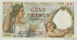 100 Francs SULLY FRANCIA  1939 F.26.12 AU