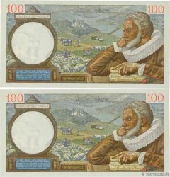 100 Francs SULLY Consécutifs FRANCIA  1941 F.26.44 q.FDC