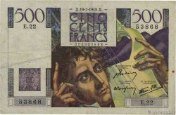 500 Francs CHATEAUBRIAND FRANCE  1945 F.34.01