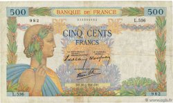 500 Francs LA PAIX FRANCE  1940 F.32.03 F