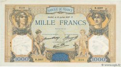 1000 Francs CÉRÈS ET MERCURE type modifié FRANCIA  1937 F.38.02 MBC+