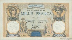 1000 Francs CÉRÈS ET MERCURE type modifié FRANCIA  1939 F.38.37 AU