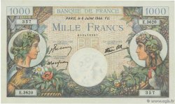 1000 Francs COMMERCE ET INDUSTRIE FRANCIA  1944 F.39.10 q.FDC