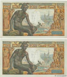 1000 Francs DÉESSE DÉMÉTER Consécutifs FRANCIA  1942 F.40.13 q.FDC