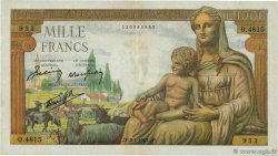 1000 Francs DÉESSE DÉMÉTER FRANCE  1943 F.40.21 VF+