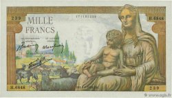 1000 Francs DÉESSE DÉMÉTER FRANCIA  1943 F.40.29 q.FDC